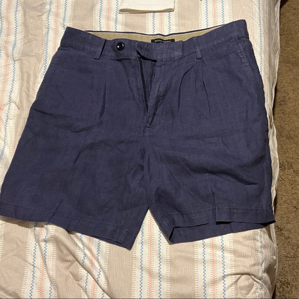 Banana Republic Dark Blue Flat Front Shorts